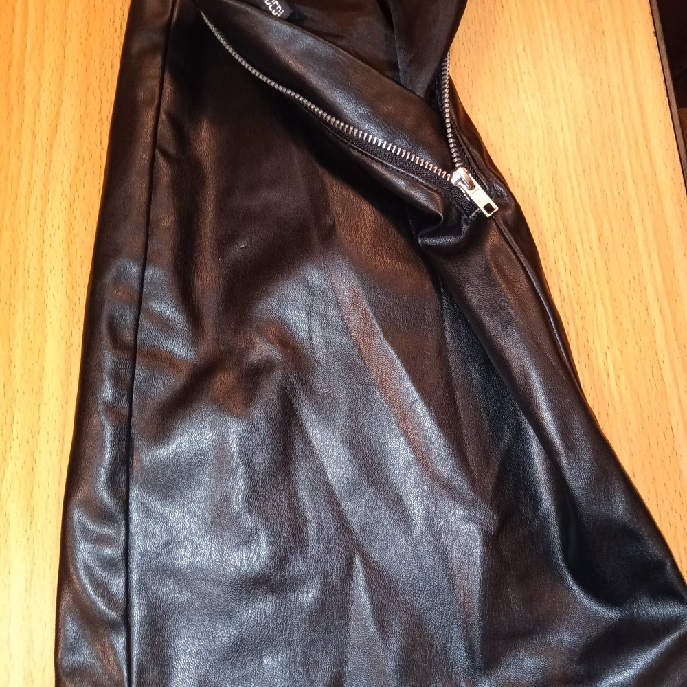 Black Leather Jacket with Zipper